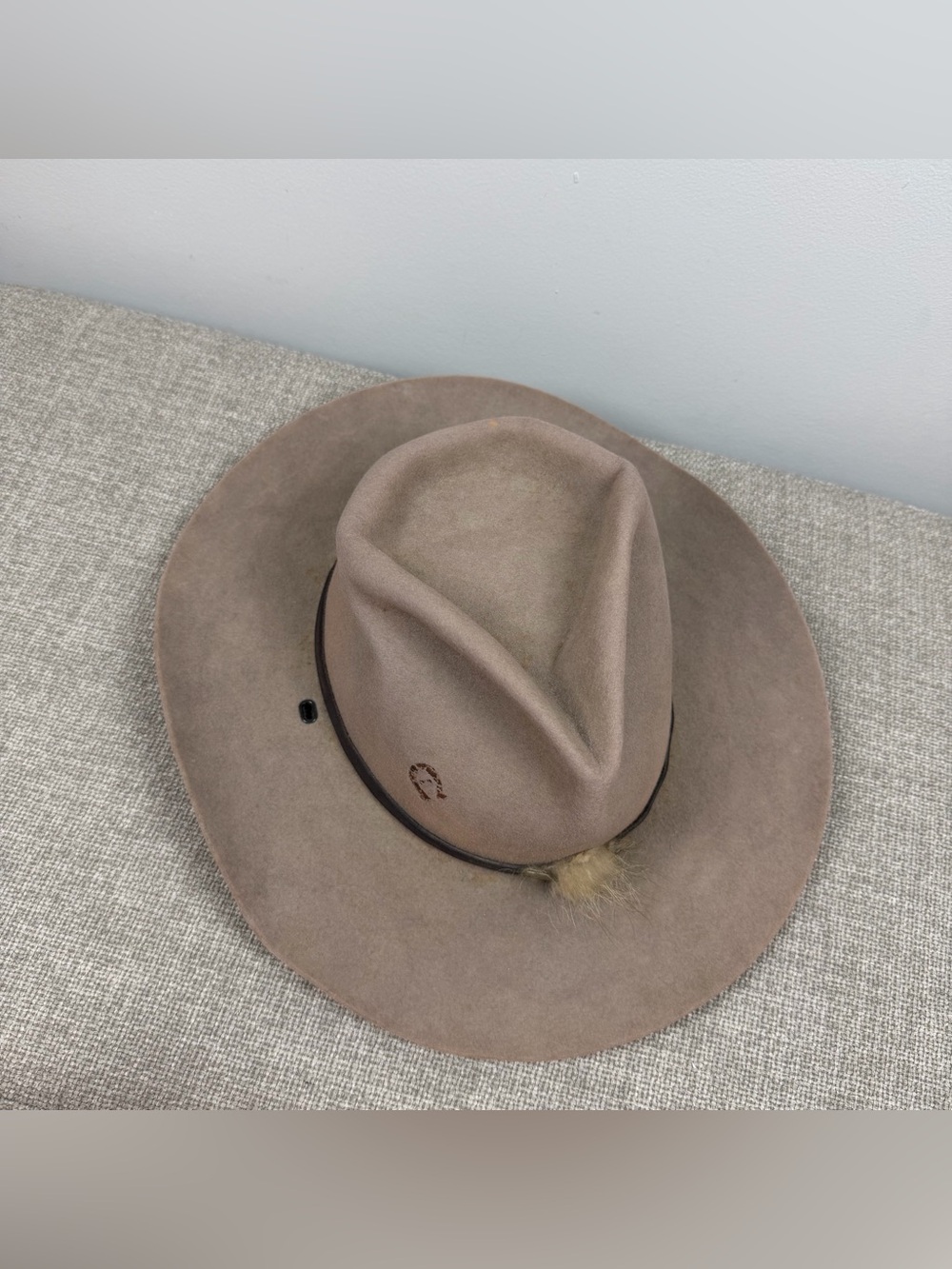 Charlie 1 Horse Men’s Cowboy Western Rodeo Tan Suede Raccoon Silver Concho 7 3/8 - Picture 15 of 15